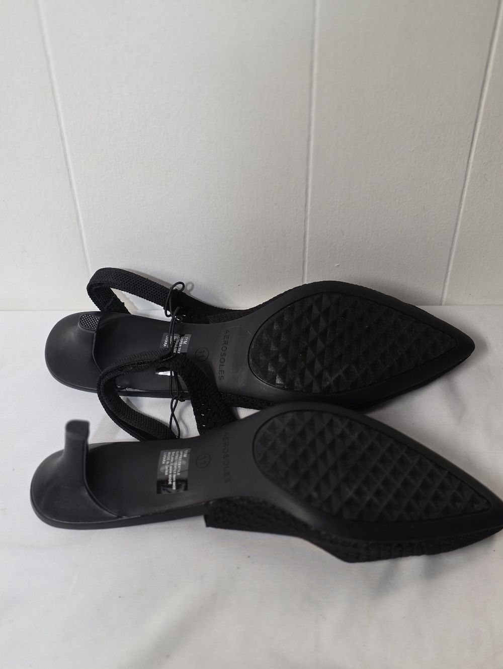AEROSOLES Liviara Black Knit Slingback Pointed-Toe Heels Womens Size 11 - Picture 4 of 8